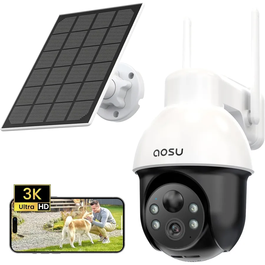 AOSU C9E - 3K solar outdoor security camera with 360° PTZ