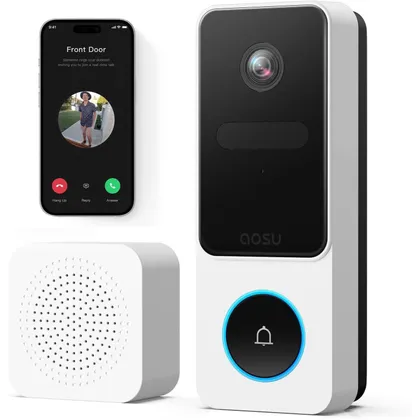 AOSU V8E - Campanello video 2K con grandangolo 170° e rilevamento dei pacchi